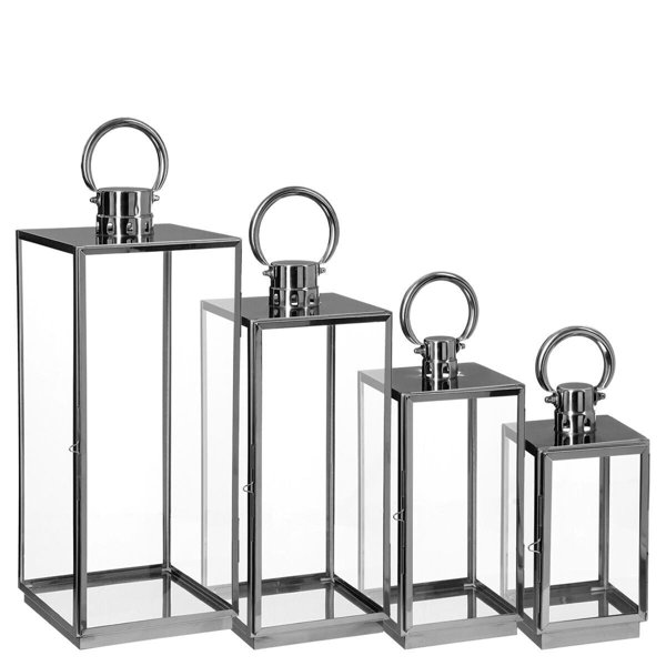 Ivy Bronx Outdoor/Indoor Lantern, Set Of 4, Stainless Steel Wayfair.co.uk